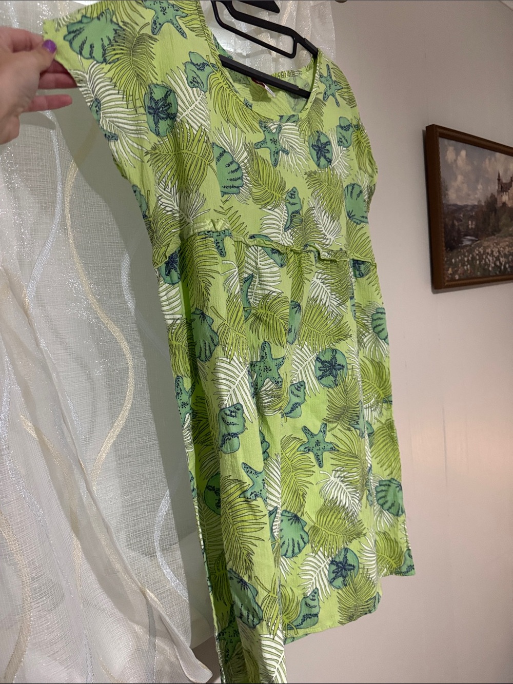 Islander Light Green Tropical-Print Midi Dress - Picture 3 of 4